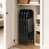  Set od 4 sklopive stolice metalne noge umjetna koža crna | shoptok.hr
