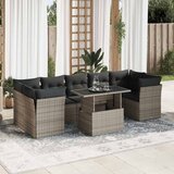 Maison Chic Seti vrtnega pohištva - Vrtna garnitura - Vrtni pohištvo set 8-delna z blazinami siv poli ratan, (21800507) | Shoptok.si