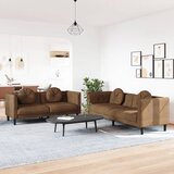  2-dijelni set sofa s jastucima smeđi baršunasti | shoptok.hr