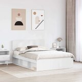  Konstrukcija postelje Bela 140 x 200 cm Masivno borovo les, (5000102779) | Shoptok.si