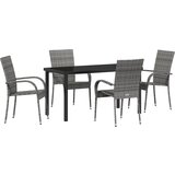 vidaXL 5-dijelni set vrtnih stolova sivi poli ratan | shoptok.hr