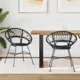  Stolac za blagovanje 2 pcs Crna 65 x 55 5 x 81 cm Ratan i čelik | shoptok.hr