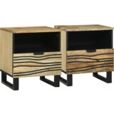  Noćni ormarići 2 kom 40x33x46 cm od masivnog drveta manga | shoptok.hr