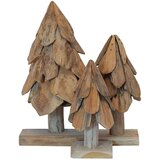 vidaXL Božično drevo z stojalom 3 pcs Rjava Trdna tikovina | Shoptok.si