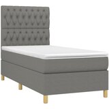  Krevet s oprugama i madracem tamnosivi 100 x 200 cm od tkanine | shoptok.hr