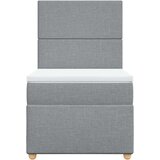 vidaXL Krevet s oprugama i madracem svjetlosivi 100x200 cm od tkanine | shoptok.hr