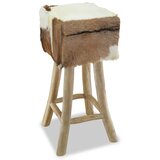 Furnova Barski stolček pravo usnje in trdna tikovina, (21949155) | Shoptok.si