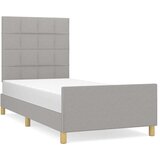  Za krevet s uzglavljem svjetlosivi 90x200 cm od tkanine | shoptok.hr