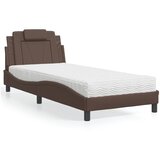  Krevet Viana s madracem smeđi 80 x 200 cm od umjetne kože | shoptok.hr