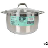 Posuda sa staklenim poklopcem Quttin Caesar Čelik ø 32 x 18 5 cm (2 kom.) | shoptok.hr