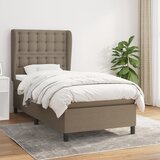 vidaXL Krevet s oprugama i madracem smeđesivi 90x200 cm od tkanine Cijene