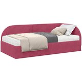 Kutni krevetni okvir s madracem 2 pcs Crvena Baršun | shoptok.hr