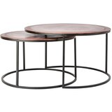 Light & Living Kovinske okrogle mizice v bakreni barvi v kompletu 2 kos ø 75 cm Talca - Light & Living Cene