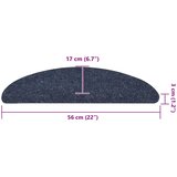  Prostirke za stepenice, samoljepljive, 5 kom, 56x17x3 cm, plave, poluokrugle | shoptok.hr