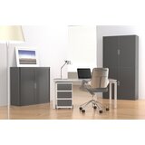 Paperflow Omara z rolojem easyOffice®, 2 polici, višina 1040 mm, sive / sive barve | Shoptok.si