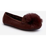 Kesi Women's loafers with brown Novas fur Cene