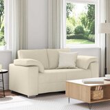 SOFA za dvije osobe Bež 160 cm Platnasta tkanina Cijene