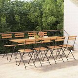 vidaXL Sklopive bistro stolice 8 kom od masivne tikovine i čelika | shoptok.hr