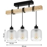 Brilagi Plafonski luster WOOD GLASS 3xE27/60W/230V borovina/crna/bela | Eponuda.com