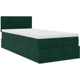  Otomanski krevet s madracem i LED tamnozeleni 90x200 cm baršun | shoptok.hr