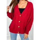 Kesi Button-down sweater with puff sleeves red | shoptok.hr