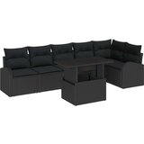  7 komada garniture za van s jastučićima crni poli ratan | shoptok.hr