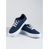 SHELOVET Classic women's tied sneakers navy blue Cene