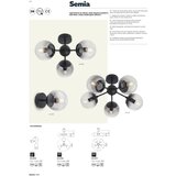  Redo 01-2176 - Luster na šipci SEMIA 3xE14/28W/230V crna/dimljena | Eponuda.com