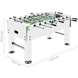  Stolni nogomet čelični 60 kg 140 x 74,5 x 87,5 cm bijeli | shoptok.hr