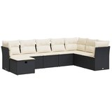 Maison Chic Seti vrtnega pohištva - Vrtna garnitura - Vrtni pohištvo set 8-delna z blazinami črn poli ratan, (21799757) | Shoptok.si