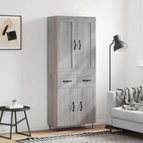 vidaXL Visoka komoda siva sonome 69,5x34x180 cm od konstruiranog drva | shoptok.hr