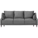 Mazzini Sofas sivi baršunasti kauč na razvlačenje s prostorom za odlaganje Freesia, 215 cm