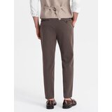 Ombre Men's chino pants with elastic waistband SLIM FIT - chocolate | Eponuda.ba