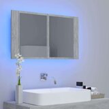 vidaXL LED kopalniška omarica z ogledalom betonsko siva 80x12x45 cm | Shoptok.si