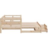 vidaXL Izvlečna dnevna postelja s predali 80x200 cm trdna borovina | Shoptok.si