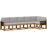  Set vanjskih sofa 6 kom. Prirodna i svjetlosiva Poliester | shoptok.hr