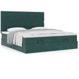vidaXL Otomanski posteljni okvir z vzmetnicami zelen 180x200cm žamet, (21610746) | Shoptok.si