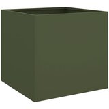 Maison Chic Cvetlično korito - Cvetlični Lonec olivno zeleno 49x47x46 cm jeklo, (21789898) Cene