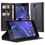 Cadorabo Ohišje, združljivo z Sony Xperia C3 v oksidna črna - Zaščitni ovitek z magnetnim zapiranjem, stoječo funkcijo in režo za kartice, (20557595) | Shoptok.si