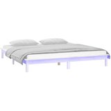  LED okvir kreveta bijeli 180x200 cm veliki bračni masivno drvo | shoptok.hr