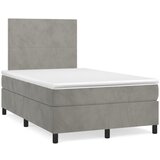vidaXL Box spring postelja z vzmetnico svetlo siva 120x190 cm žamet Cene