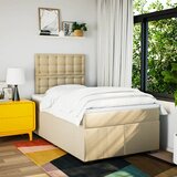  Krevet s oprugama i madracem krem 120 x 200 cm od tkanine | shoptok.hr