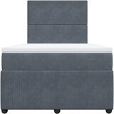 Box spring krevet s madracem tamnosivi 120 x 200 cm baršunasti | shoptok.hr