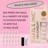 Nails Inc. NailingLife Press-On Nails umetni nohti odtenek All Out Olivia Glaze 33 kos | Shoptok.si