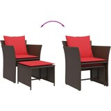 vidaXL Vrtni stol s stolčkom za noge rjav poli ratan | Shoptok.si