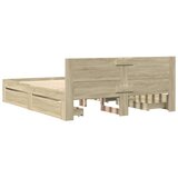  Okvir za krevet s uzglavljem boja hrasta 160x200 cm drveni | shoptok.hr
