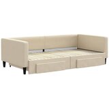  Dnevni krevet na razvlačenje s ladicama krem 100x200 cm tkanina | shoptok.hr