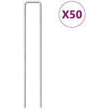 vidaXL Klinovi za tlo U-oblika 50 kom 20 x 3 5 cm od pocinčanog čelika | shoptok.hr
