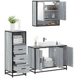 vidaXL 3-dijelni set kupaonskog namještaja siva boja hrasta drveni | shoptok.hr