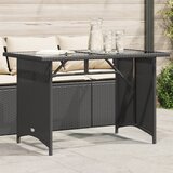 vidaXL Vrtni stol sa staklenom pločom crni 110x68x70 cm od poliratana | shoptok.hr